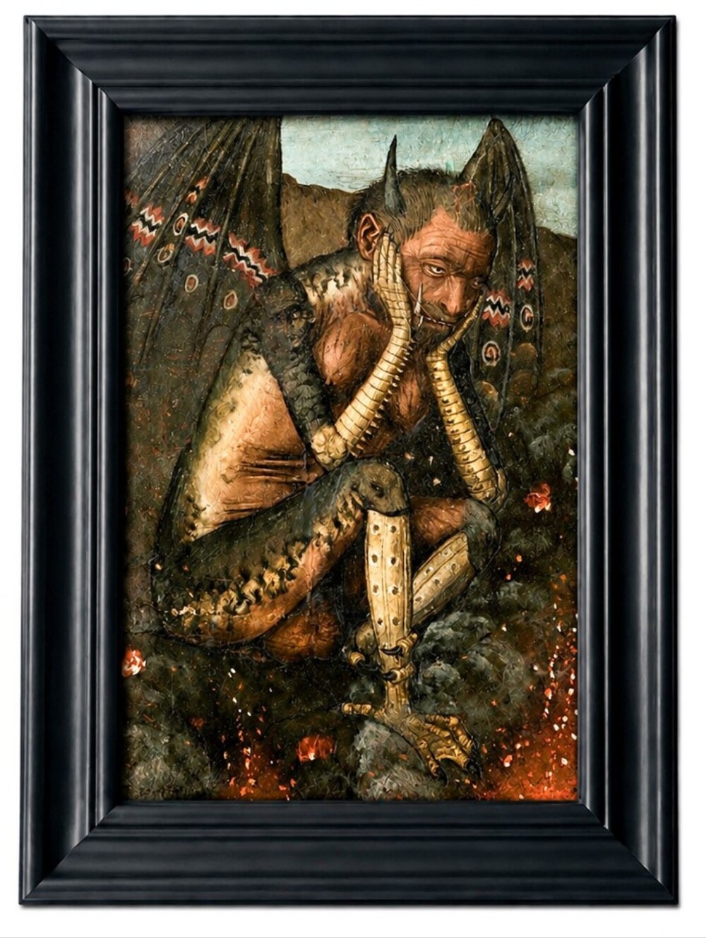 Devil Satanic Satan Gothic Occult Vintage Satanic Pagan framed photo Occult Art
